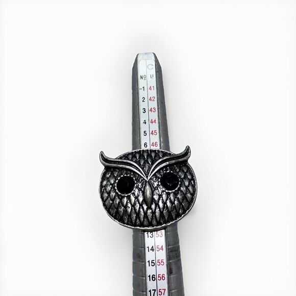 Vintage Owl Hoot Owl Bird Cocktail Stretch Ring ONE SIZE Preowned - Picture 1 of 7